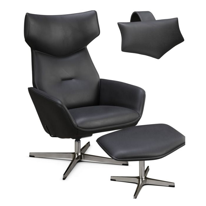 Fauteuil inclinable Palma avec repose-pieds et coussin de tête