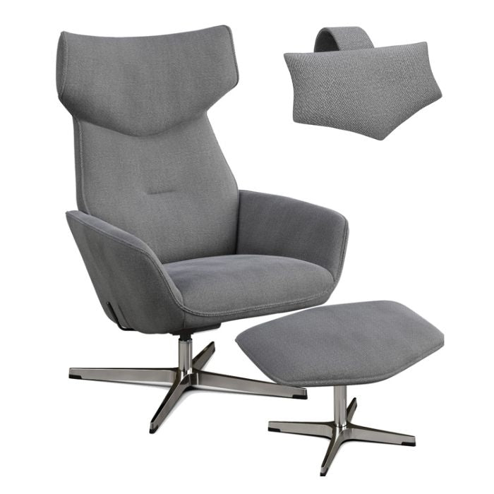 Fauteuil inclinable Palma avec repose-pieds et coussin de tête
