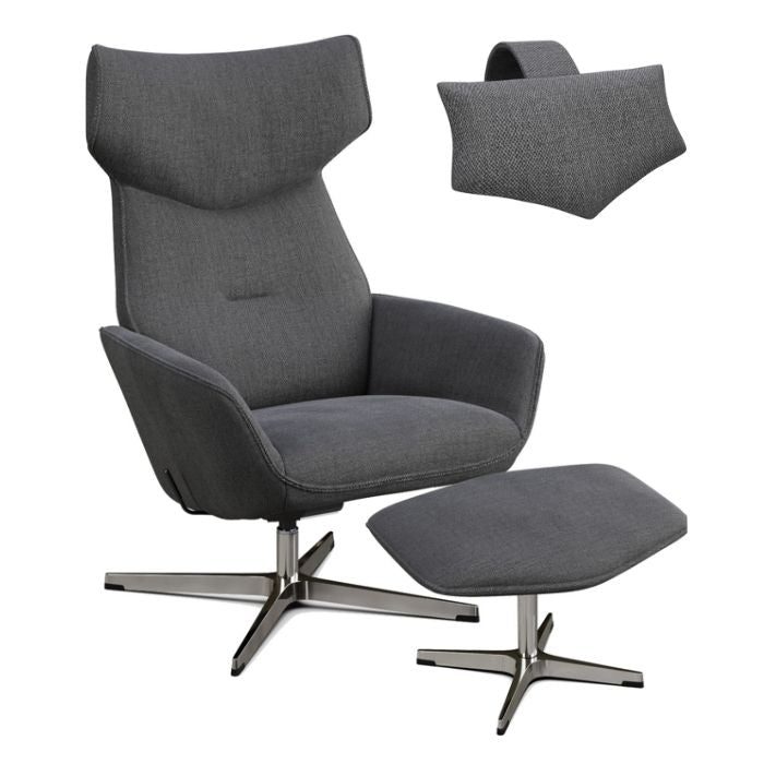 Fauteuil inclinable Palma avec repose-pieds et coussin de tête