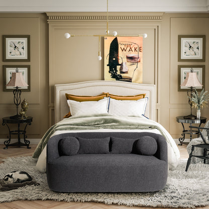 Causeuse 2 places rembourrée KINWELL Boucle avec oreillers