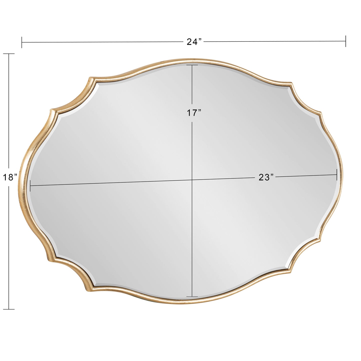 Miroir mural ovale festonné Kate et Laurel Leanna