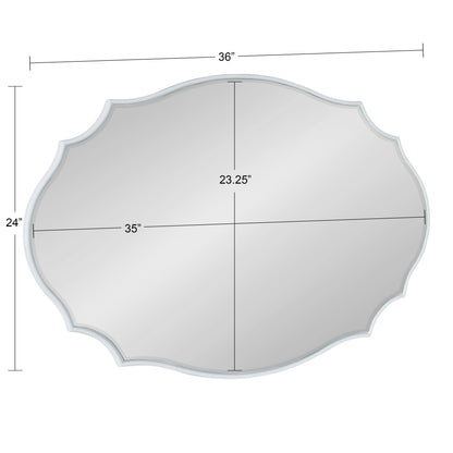 Miroir mural ovale festonné Kate et Laurel Leanna