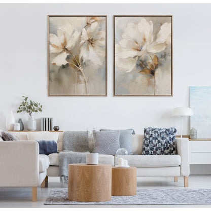 Kate et Laurel Sylvie Toile botanique abstraite perlée