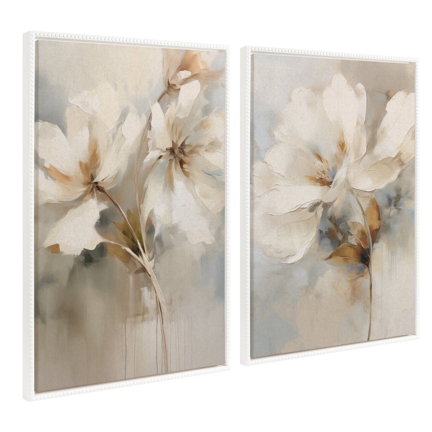 Kate et Laurel Sylvie Toile botanique abstraite perlée