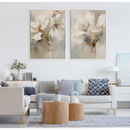 Kate et Laurel Sylvie Toile botanique abstraite perlée