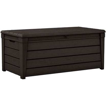 Banc de rangement Keter Brightwood en résine résistante aux intempéries, 120 gal, marron - 40