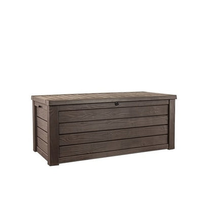 Coffre de rangement extérieur Keter Westwood en résine durable, grand format, 150 gallons, pour meubles et fournitures, marron