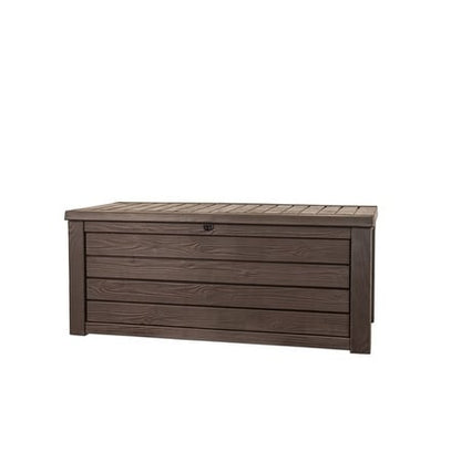 Coffre de rangement extérieur Keter Westwood en résine durable, grand format, 150 gallons, pour meubles et fournitures, marron