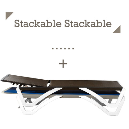 Chaise longue inclinable et réglable Kozyard Alan, pieds entièrement plats en aluminium et résine polypropylène