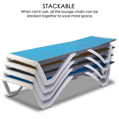 Chaise longue inclinable et réglable Kozyard Alan, pieds entièrement plats en aluminium et résine polypropylène