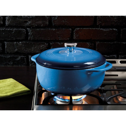 Cocotte en fonte émaillée bleue Lodge Essential de 6 pintes