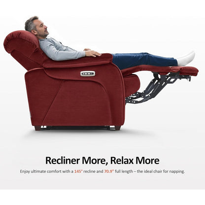 Fauteuil inclinable électrique MCombo Zero Wall-Hugger avec appui-tête réglable, idéal pour les petits espaces et les camping-cars, tissu ST257
