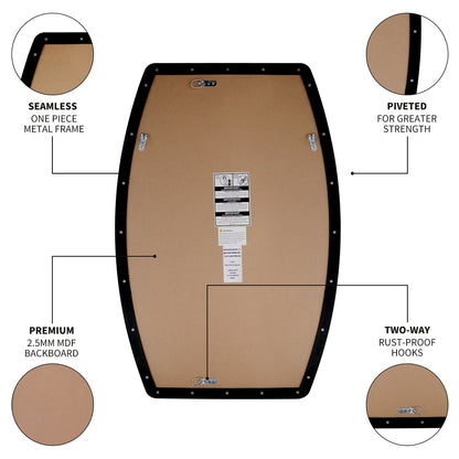 Miroir mural oblong en métal MacLuu