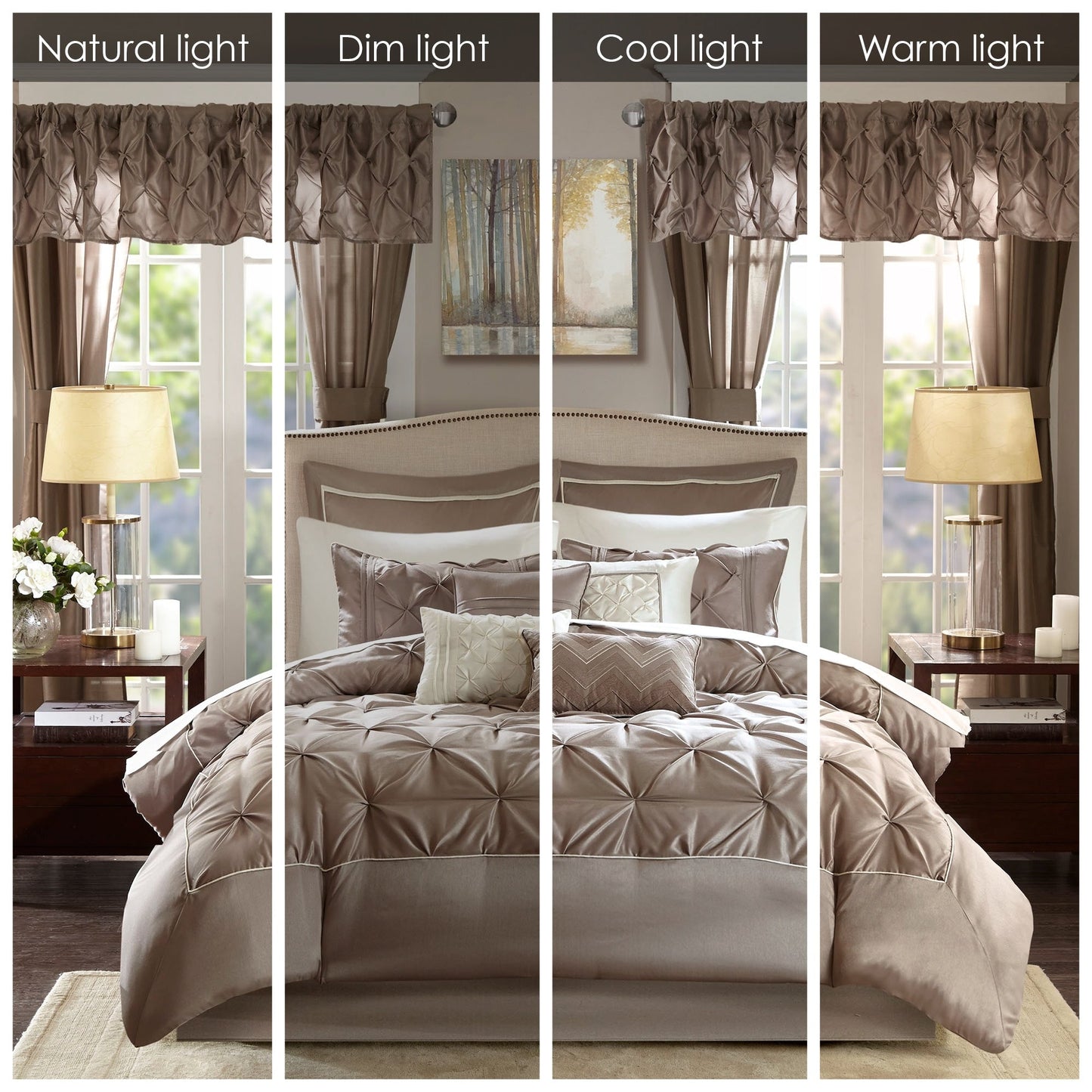 Madison Park Essentials Loretta 24 pièces dans un sac avec panneaux de fenêtre et ensemble de draps