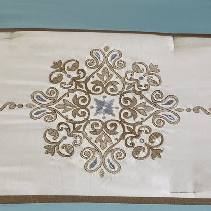 Ensemble de couette 7 pièces Madison Park Lorraine Blue Jacquard