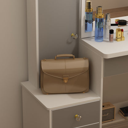 Ensemble de maquillage avec miroir et tabouret