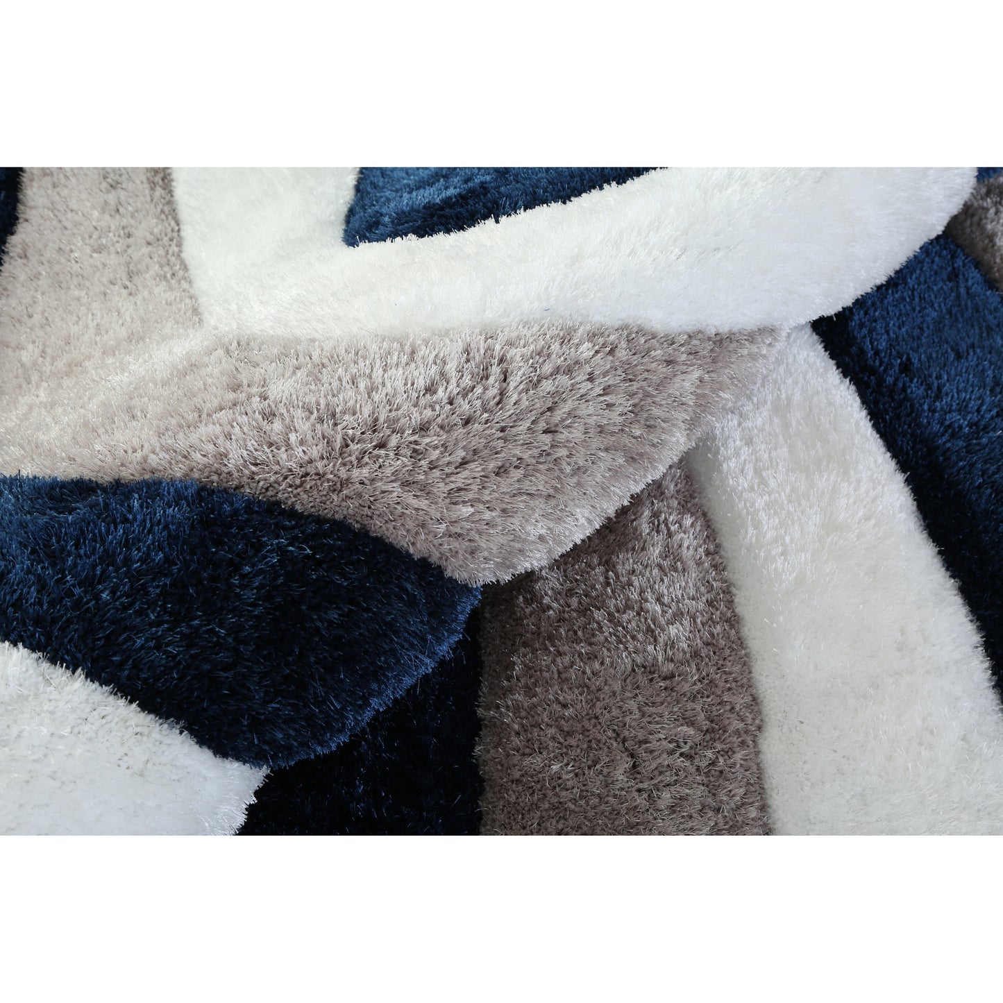 Tapis à poils longs Mateos au design abstrait