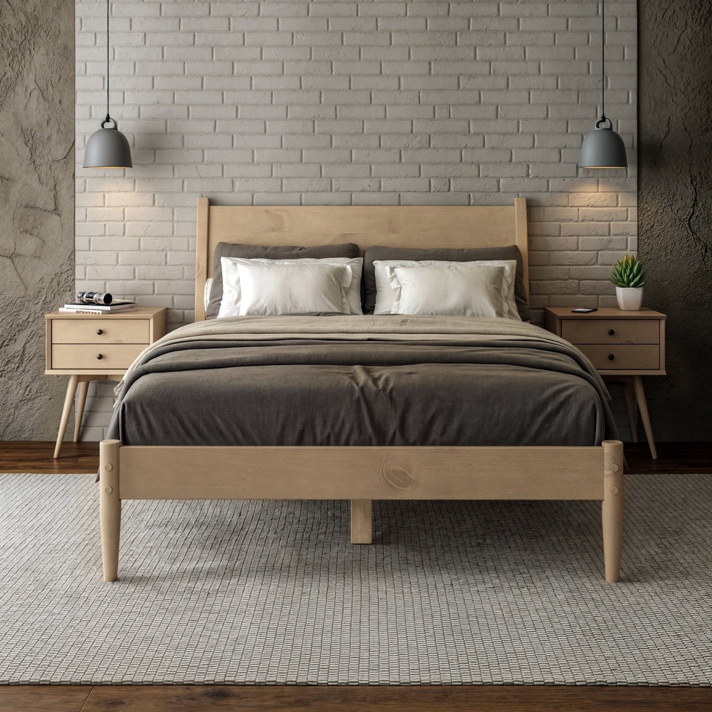 Lit à panneaux du milieu du siècle