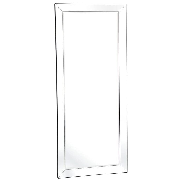 Miroir pleine longueur en imitation bois pour une réflexion claire et complète et une ambiance de pièce améliorée - Argent - Pleine longueur