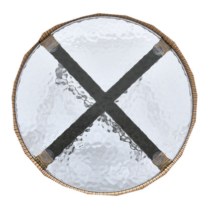 Ensemble de bistrot d'extérieur en osier Moasis 3 pièces avec 2 chaises et table basse