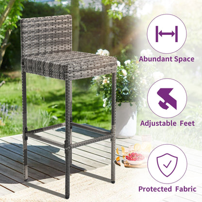 Ensemble de bar en osier pour meubles d'extérieur Moasis 5 pièces - 5 pièces