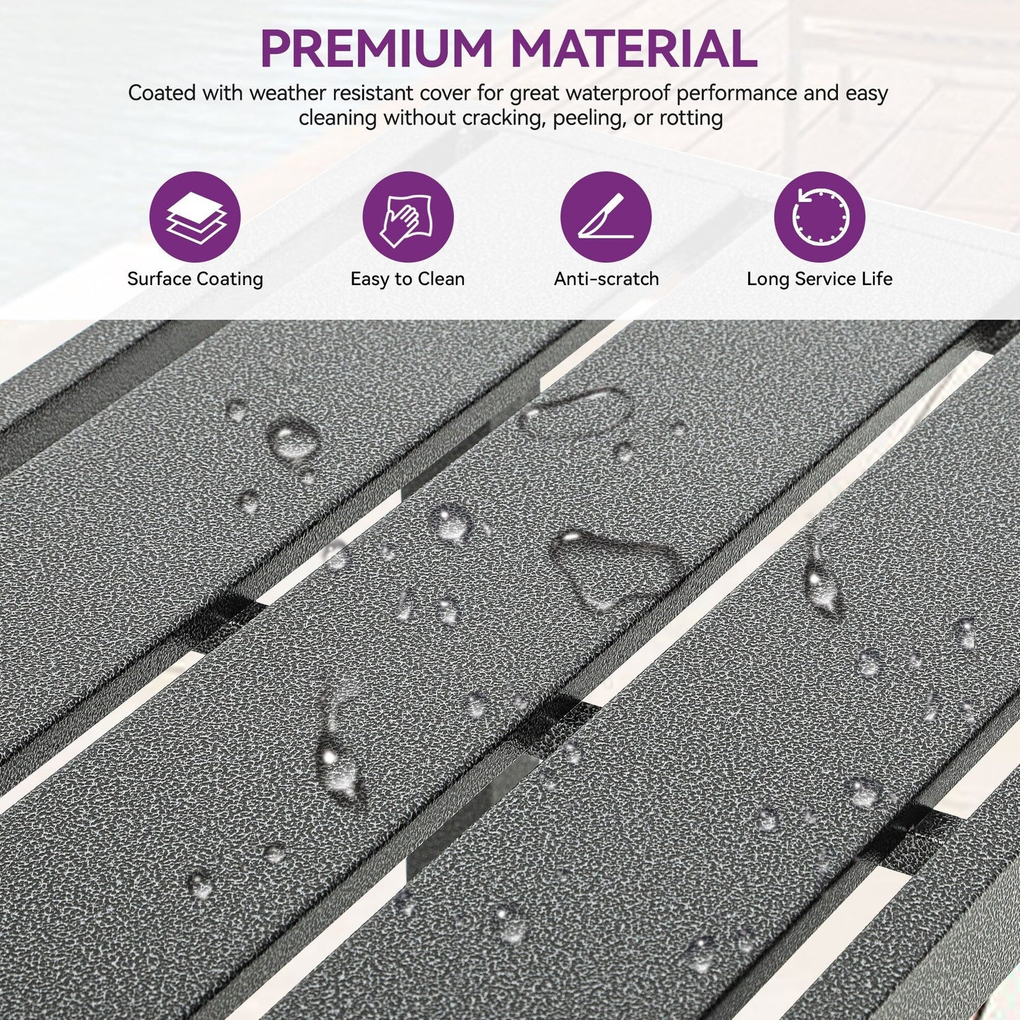 Table de bar en métal Moasis Patio avec roulettes