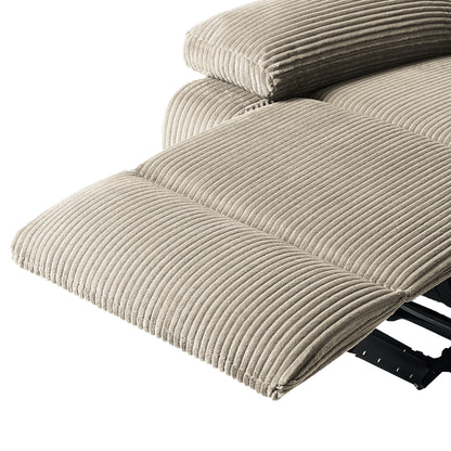 Fauteuil inclinable manuel moderne en velours côtelé, fauteuil inclinable réglable avec accoudoirs larges