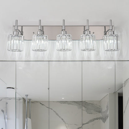 Appliques murales modernes à intensité variable pour salle de bain avec abat-jour en cristal