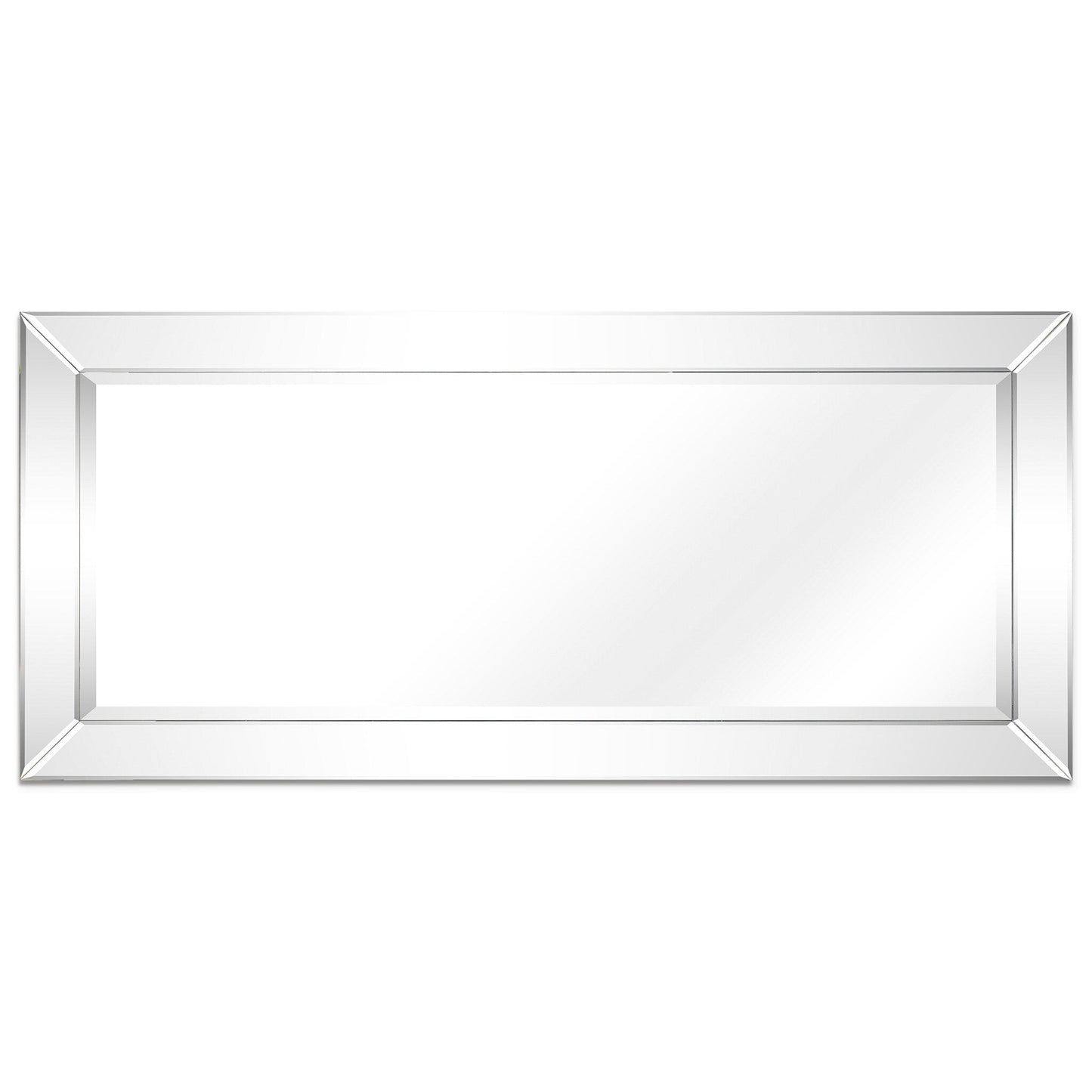 Miroir mural rectangulaire biseauté transparent HD pour salle de bain, coiffeuse et chambre à coucher, 3 tailles