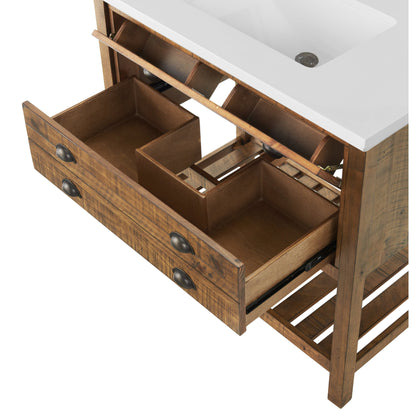 Meuble-lavabo simple de style ferme Monterey 37 avec dessus