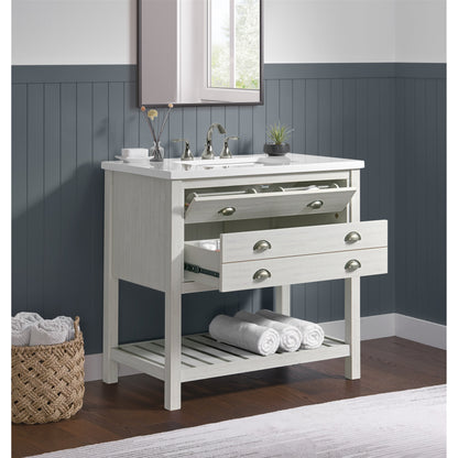 Meuble-lavabo simple de style ferme Monterey 37 avec dessus