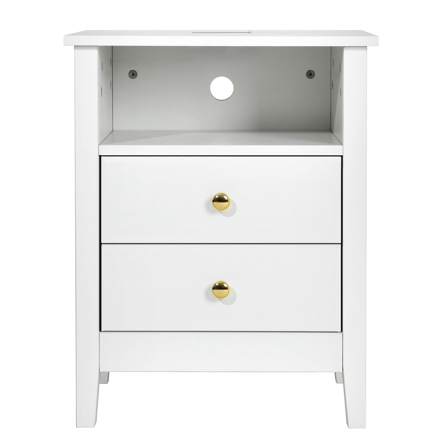 Ensemble de 2 tables de chevet avec station de charge Table d'appoint avec 2 tiroirs avec ports et prises USB Table de chevet