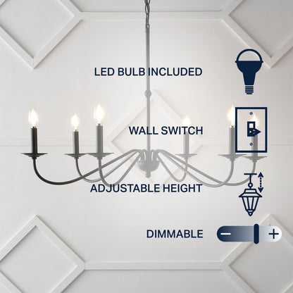 Lustre LED en fer à 6 lumières, 34,75 $, par JONATHAN Y