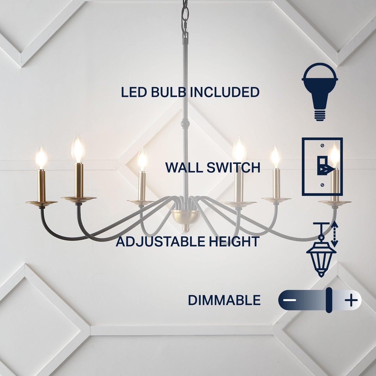 Lustre LED en fer à 6 lumières, 34,75 $, par JONATHAN Y