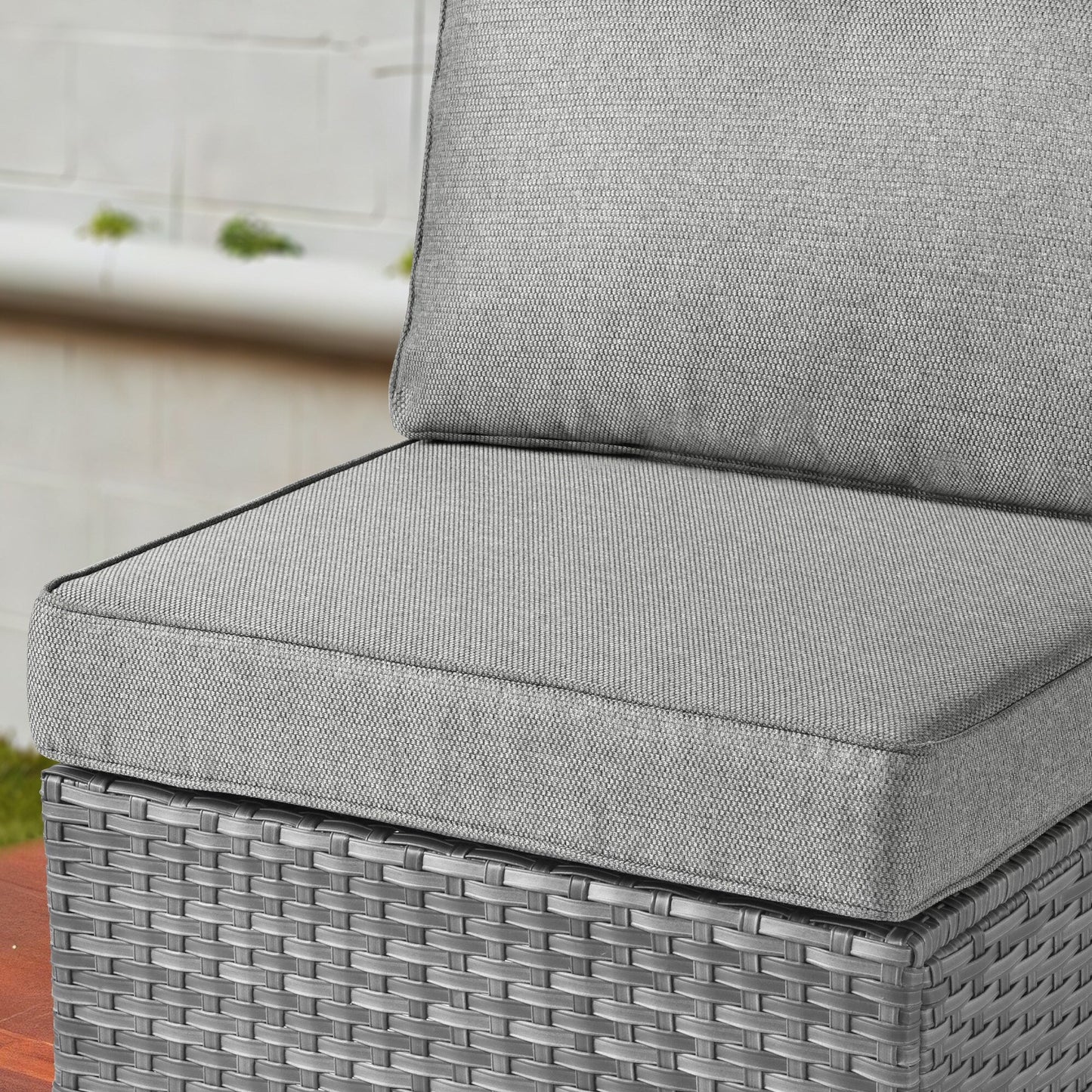 Ensemble de salon sectionnel OVIOS en osier à siège profond, 11 pièces, chaises pivotantes, foyer