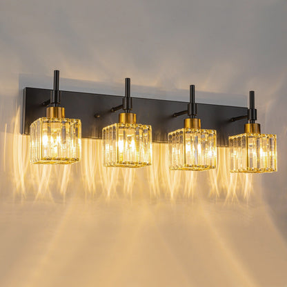 Luminaires de salle de bain en cristal à intensité variable Ora Modern sur miroir Glam Vanity Lights