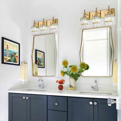 Luminaires de salle de bain en cristal à intensité variable Ora Modern sur miroir Glam Vanity Lights