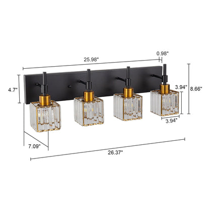 Luminaires de salle de bain en cristal à intensité variable Ora Modern sur miroir Glam Vanity Lights