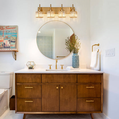 Luminaires de salle de bain en cristal à intensité variable Ora Modern sur miroir Glam Vanity Lights