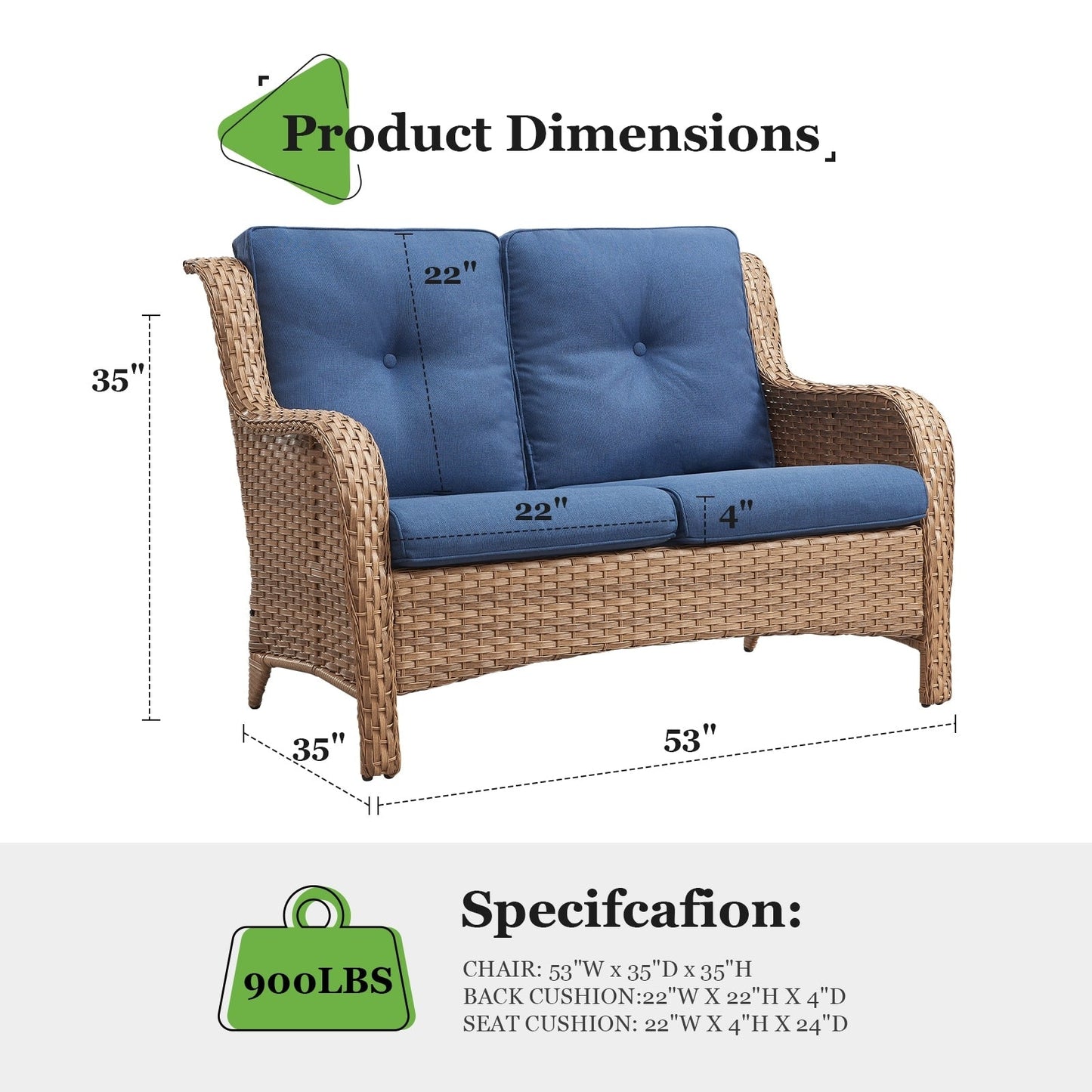 Ensemble de canapés d'extérieur en osier Gymojoy avec causeuse et canapé en rotin