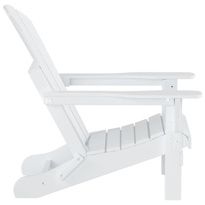 Chaise Adirondack pliable Polytrends Laguna en PEHD pour terrasse extérieure toutes saisons avec pouf (ensemble 2 pièces)