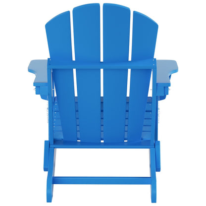 Chaise Adirondack pliable Polytrends Laguna en PEHD pour terrasse extérieure toutes saisons avec pouf (ensemble 2 pièces)