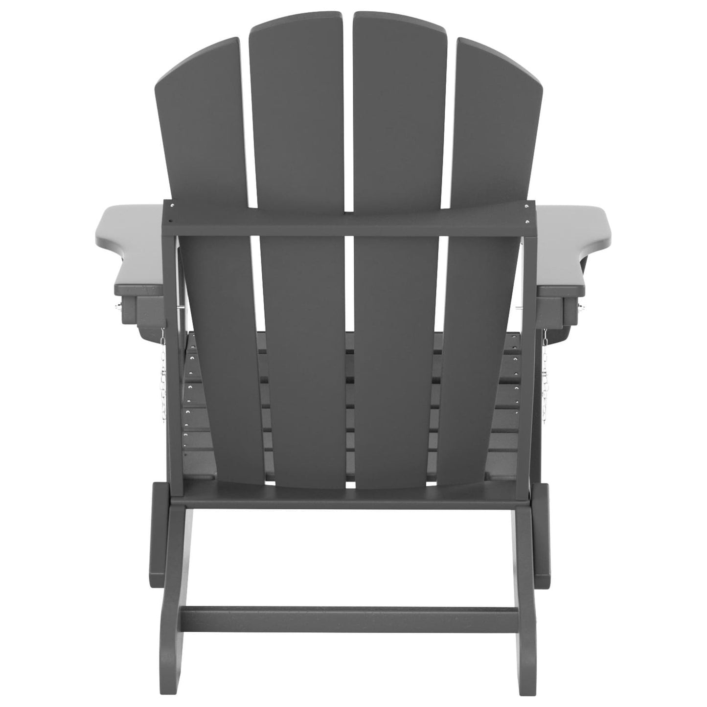 Chaise Adirondack pliable Polytrends Laguna en PEHD pour terrasse extérieure toutes saisons avec pouf (ensemble 2 pièces)