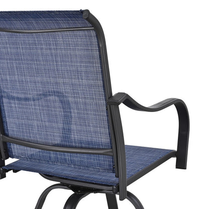 Chaise de bar pivotante à dossier haut en métal pour patio Festival (lot de 2)