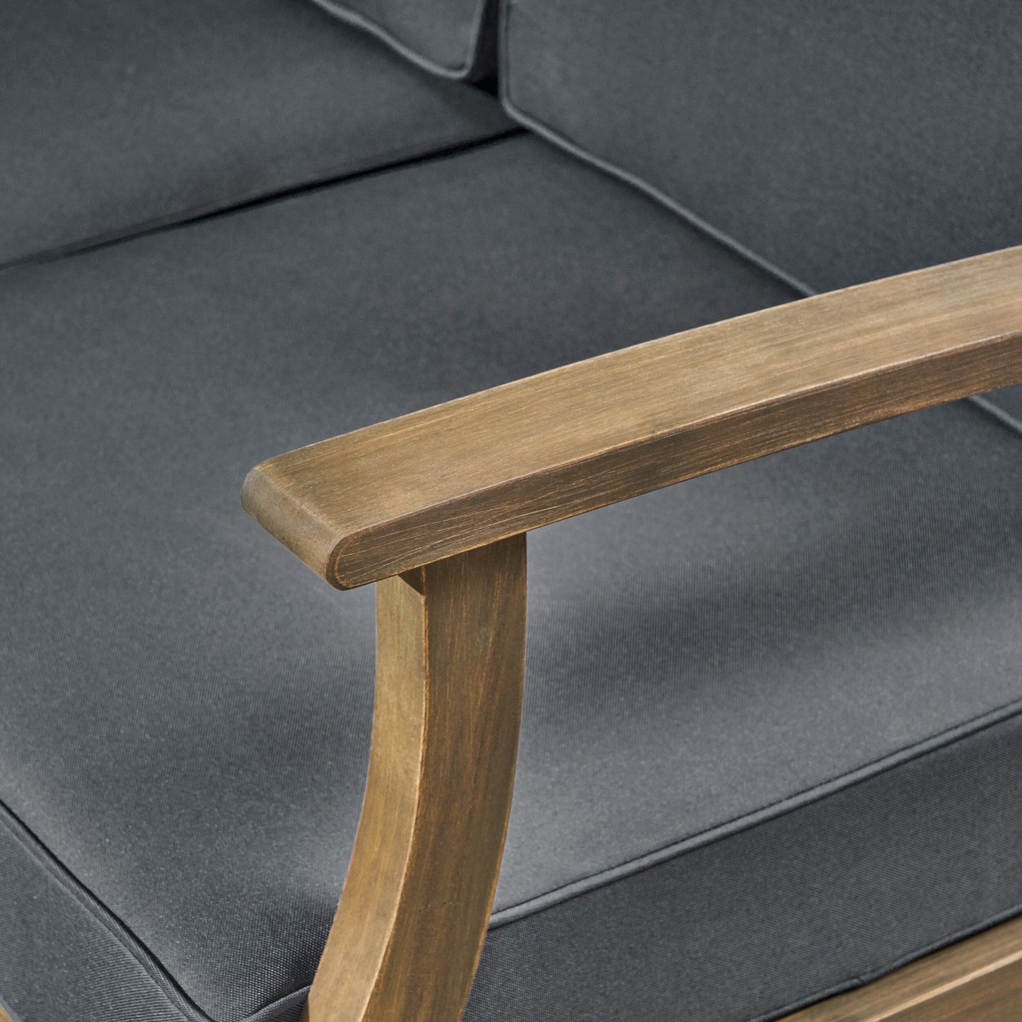 Ensemble de canapés d'extérieur Perla 7 pièces en bois d'acacia avec coussin par Christopher Knight Home