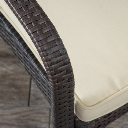 Ensemble bistrot d'extérieur Peterson 3 pièces en osier avec coussins par Christopher Knight Home