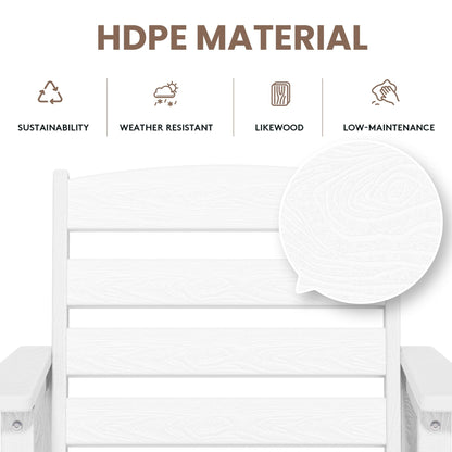 Ensemble de 3 chaises hautes Adirondack en plastique pour patio