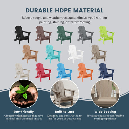 Chaises pliantes Adirondack Polytrends Laguna résistantes aux intempéries (lot de 2)