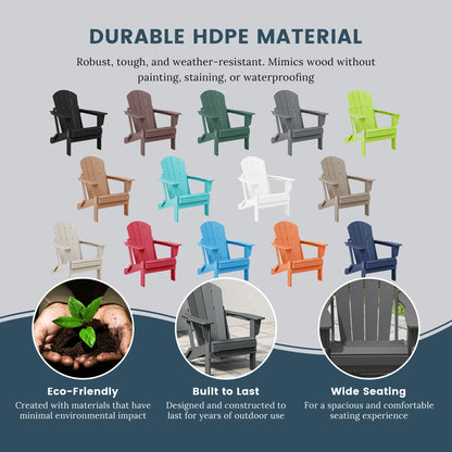 Chaises pliantes Adirondack Polytrends Laguna résistantes aux intempéries (lot de 4)