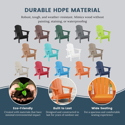 Chaises pliantes Adirondack Polytrends Laguna résistantes aux intempéries (lot de 4)